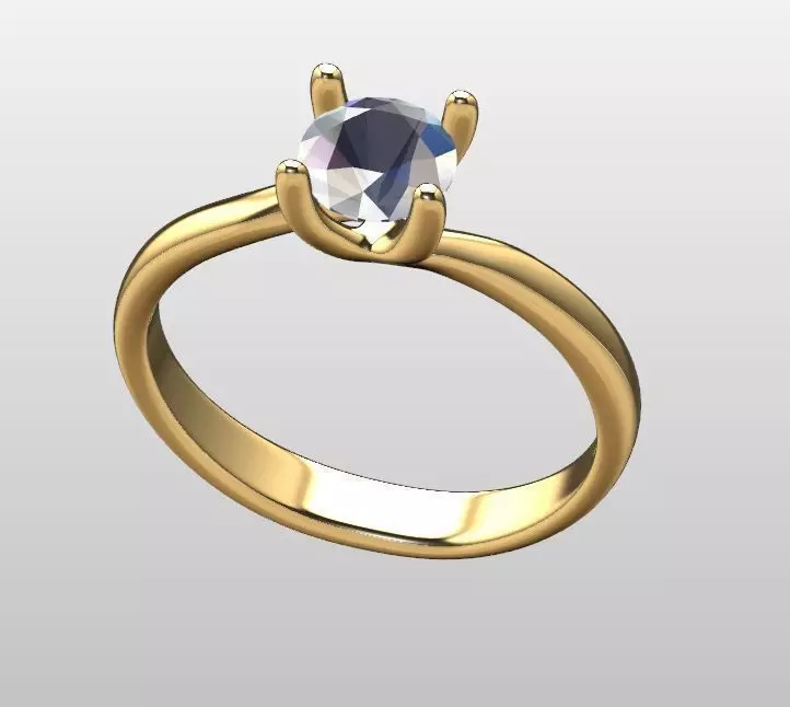Organic solitaire ring Free 3D print model
