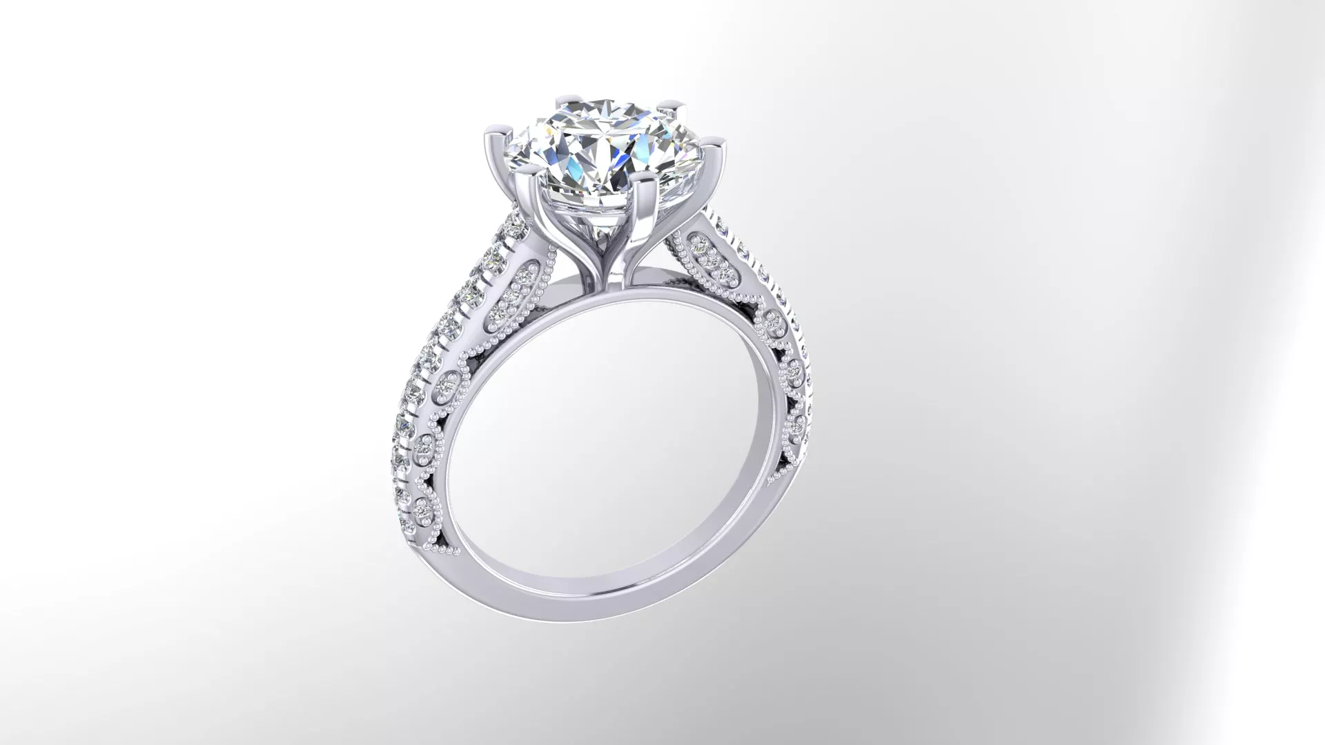 Elegant solitary Ring 3D print model