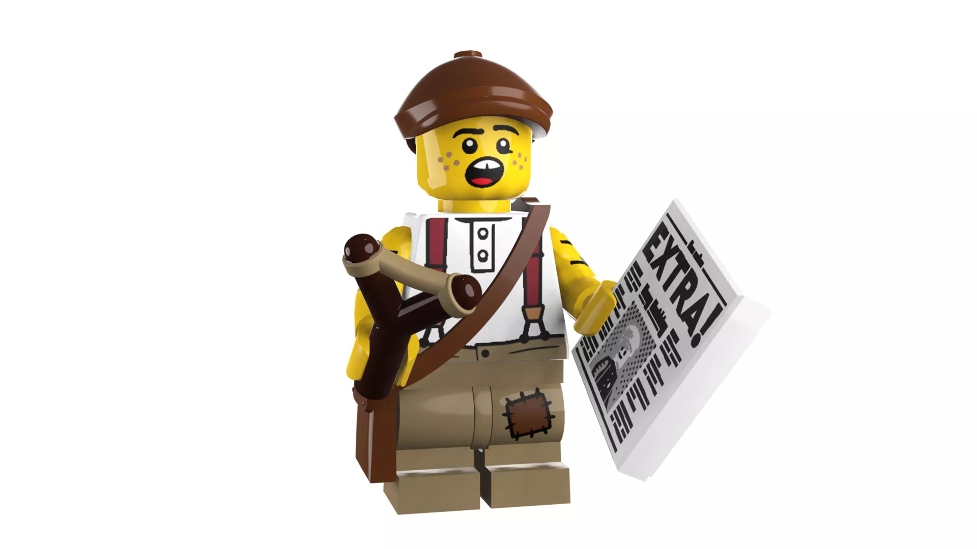 71037-12 Newspaper Kid Brick Minifigure - STL and UV Printing 3D print model
