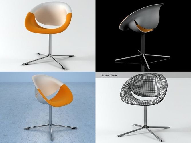 Chair four different chairs 3D model