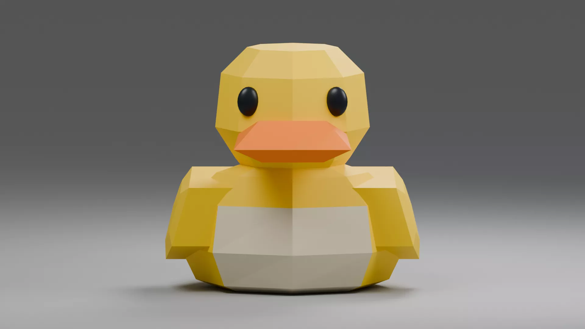 Blocky Yellow Duckling with Orange Beak Low-poly 3D model