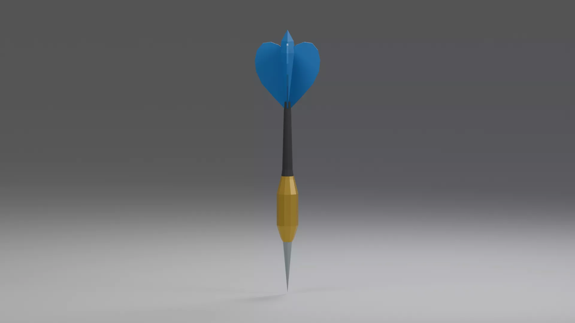 Blue Flight Dart with Golden Barrel Low-poly 3D model