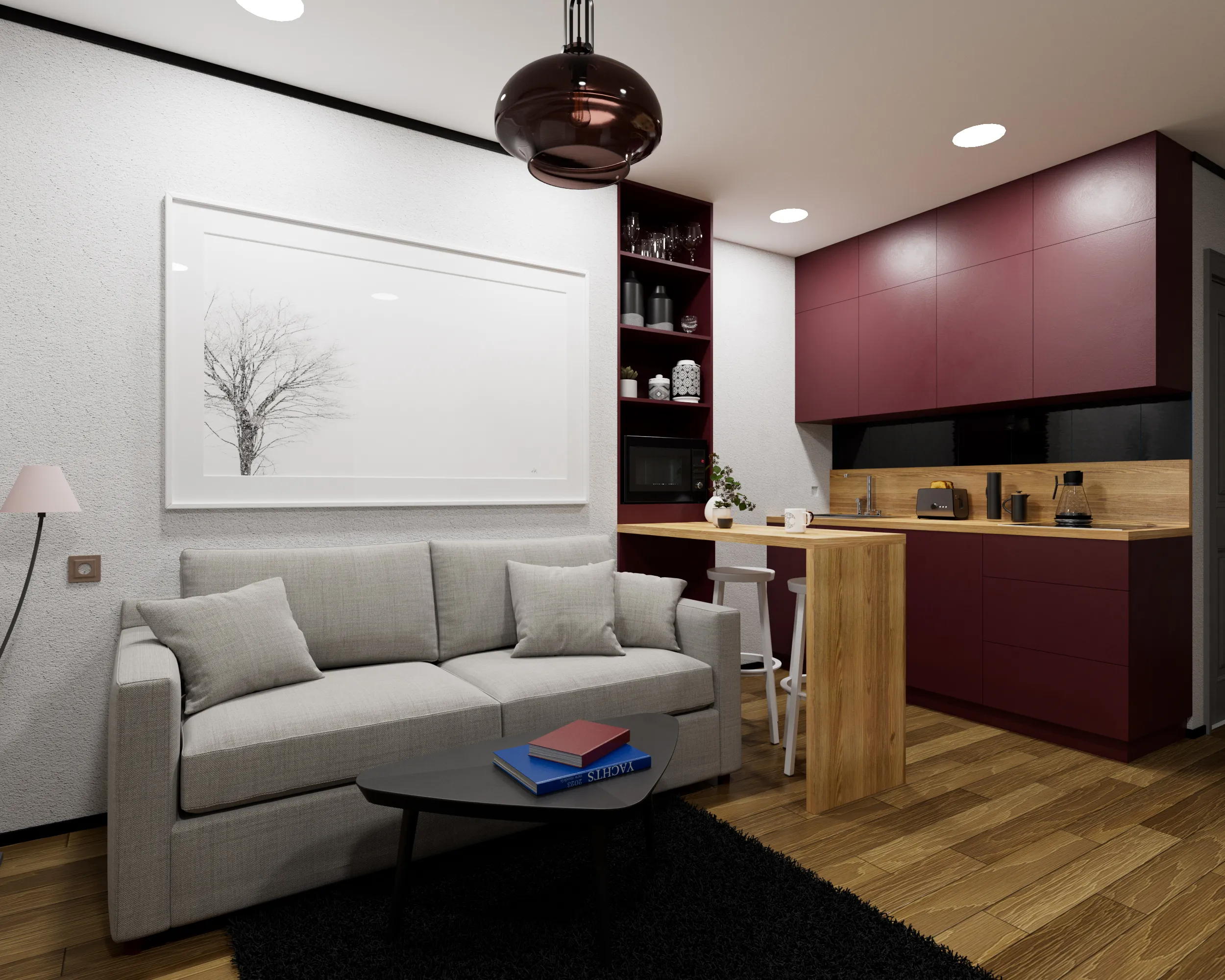 Modern Small Apartment Interior 3D Model 3D model