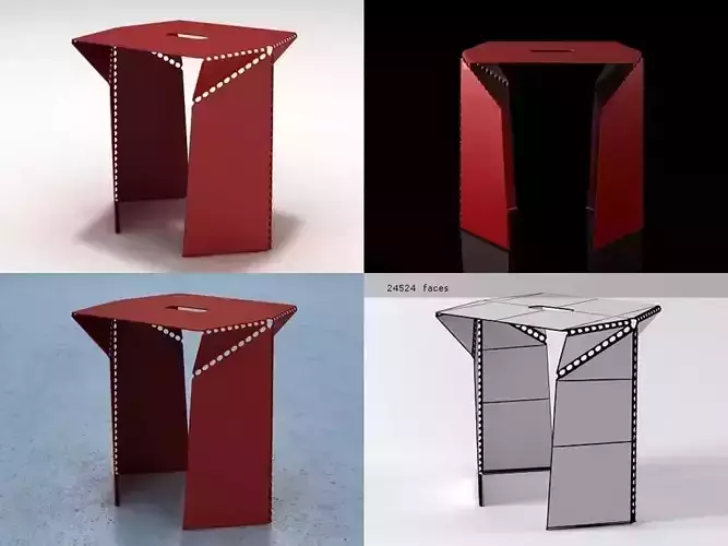 Bent Stool 3D model