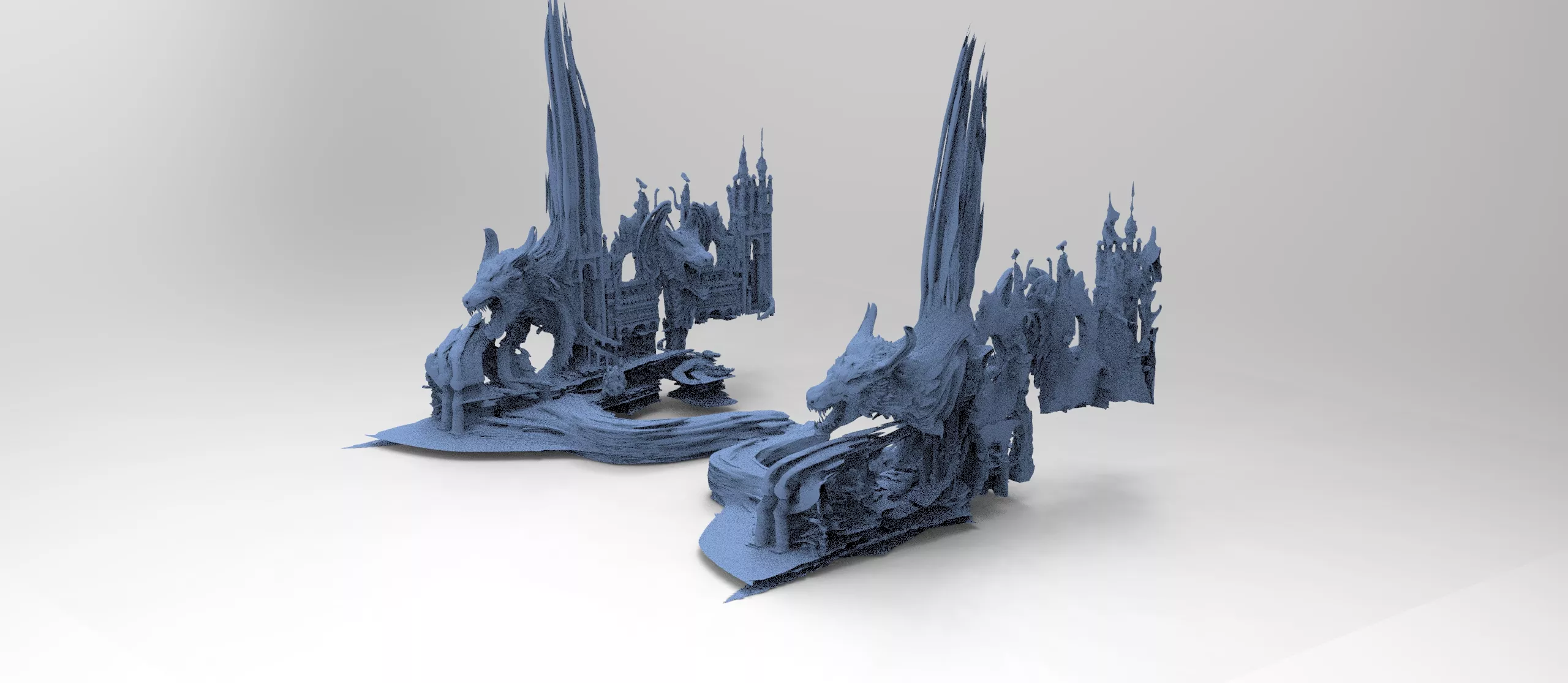 Tribe of the wolf castle wall 2 3D model