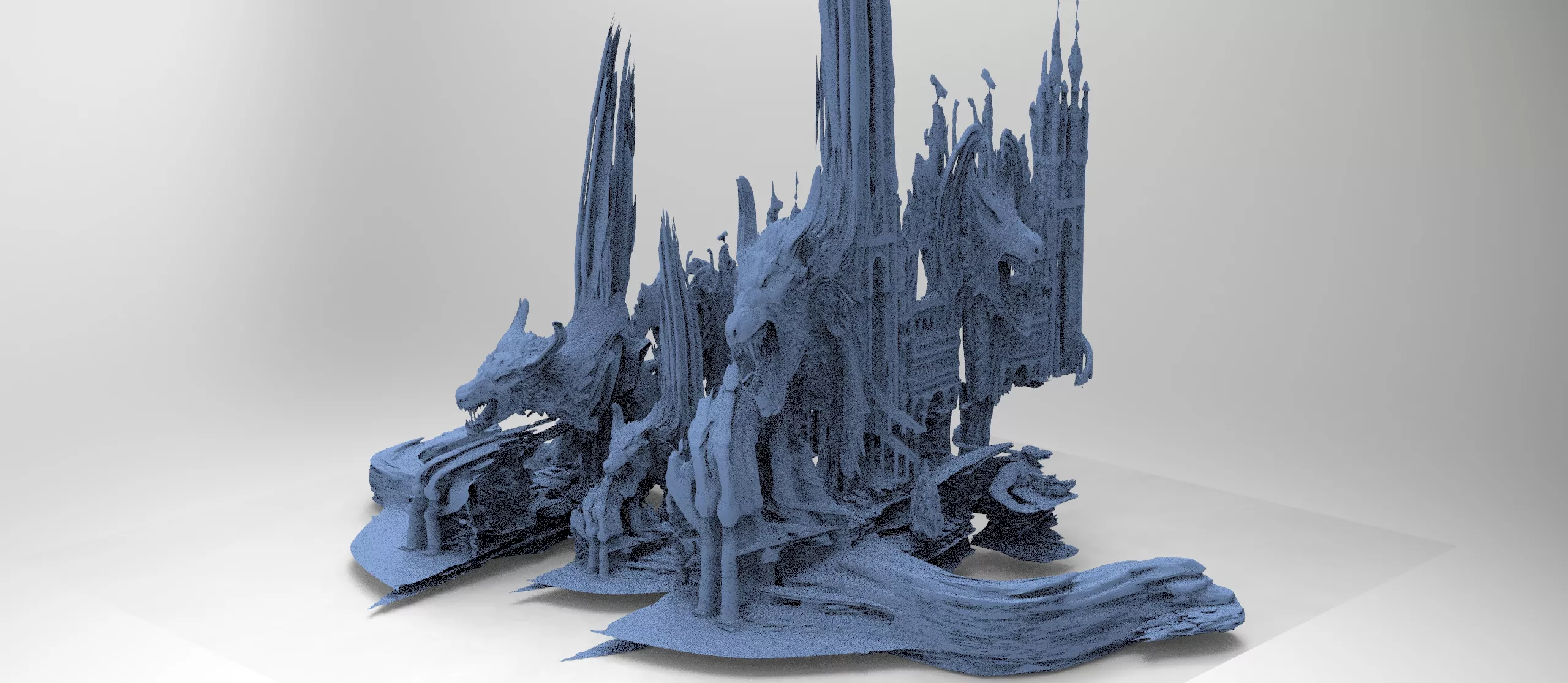 Tribe of the wolf castle wall 5 3D model