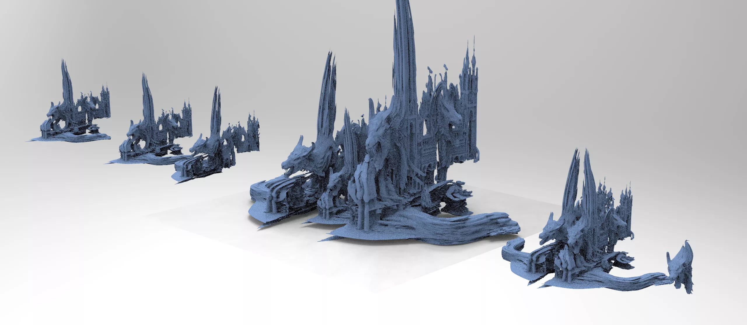 Tribe of the wolf castle wall 5 designs 3D model