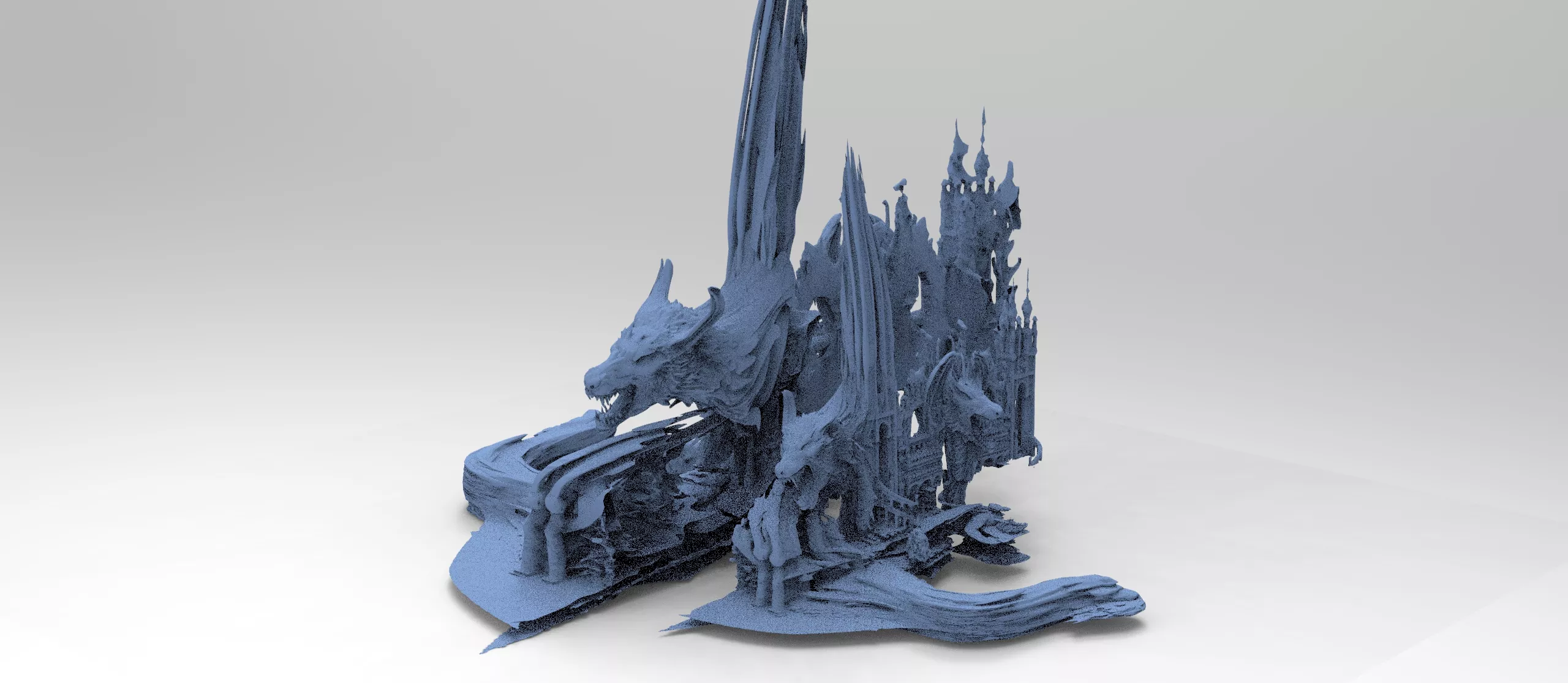 Tribe of the wolf castle wall 8 3D model