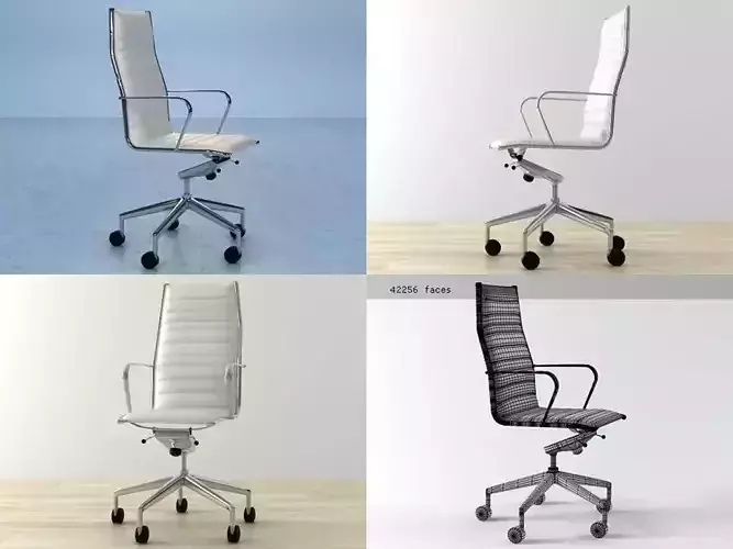 Eva four different office chairs 3D model