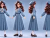 3D model Disney Anime Blue Princess Female Fantasy Character VR / AR ...