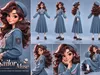 3D model Disney Anime Blue Princess Female Fantasy Character VR / AR ...