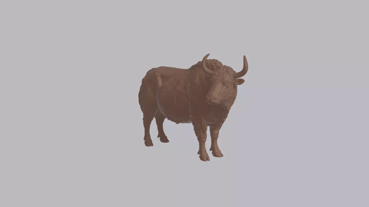 Realistic Yak Looking Side Animal Sculpture 3D print model