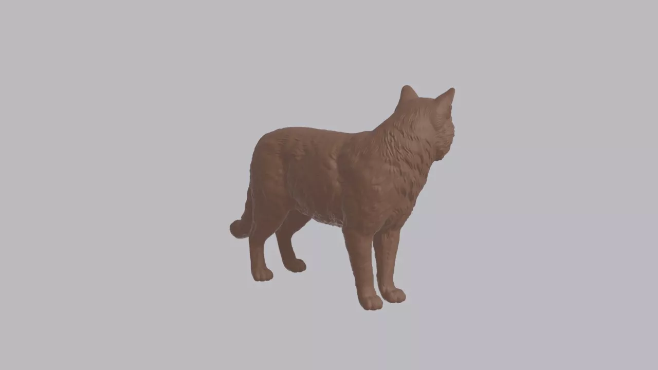 Realistic Wildcat Looking Side Animal Sculpture 3D print model