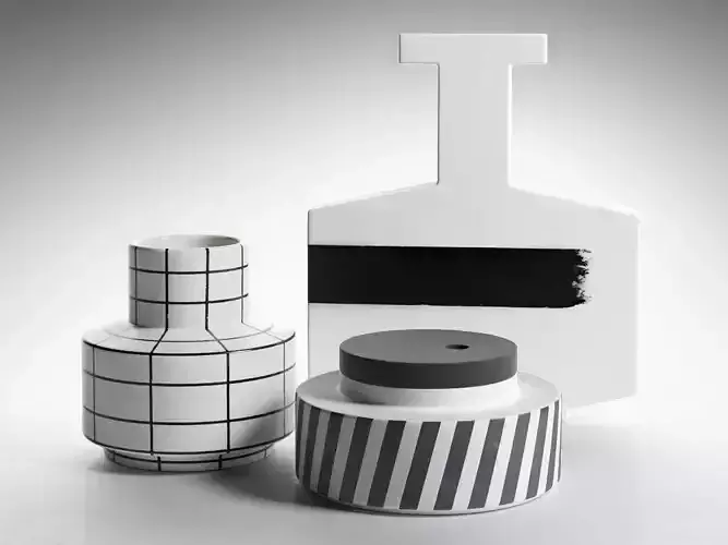 Black and White Vases 3D model