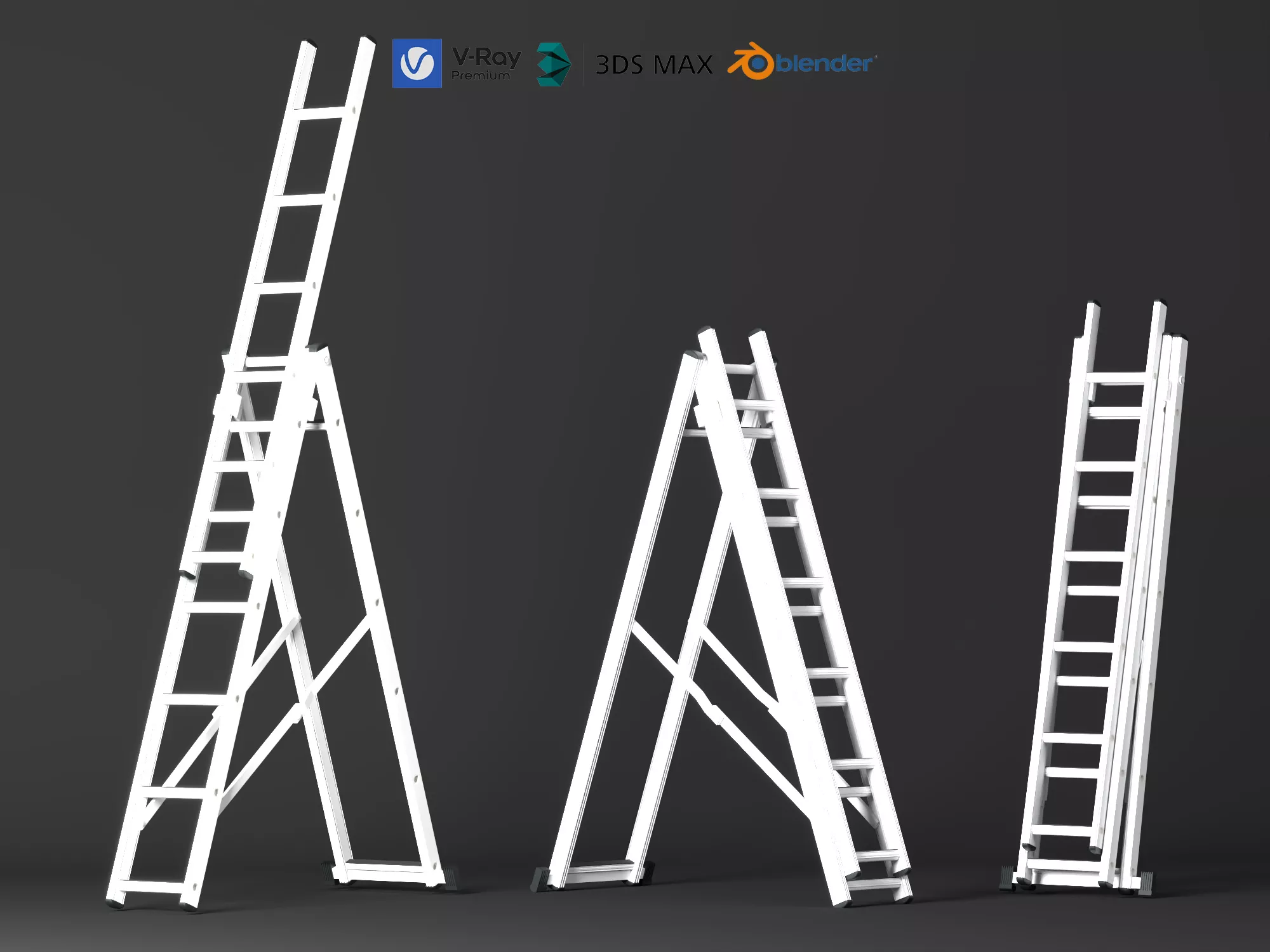 Aluminum Step Ladders 3D Pack 3D model