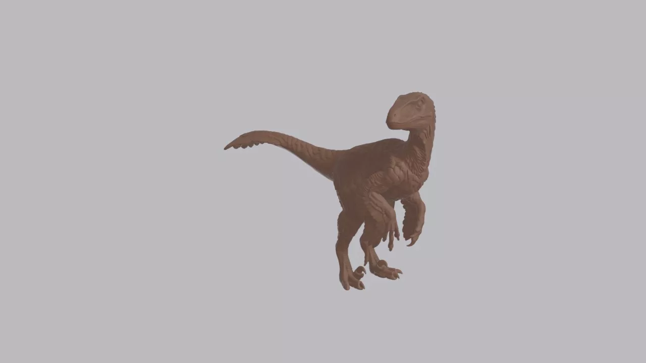 Realistic Velociraptor Looking Side Dinosaur Sculpture 3D print model