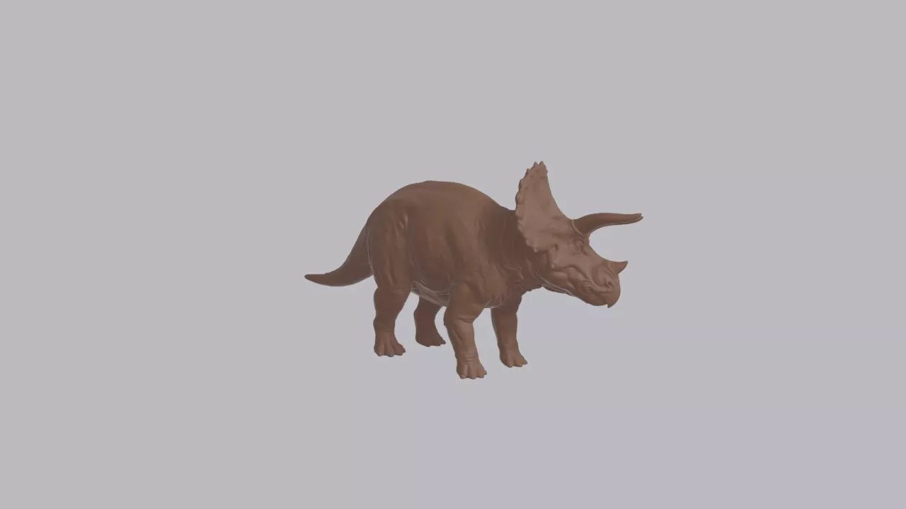 Realistic Triceratops Looking Side Dinosaur Sculpture 3D print model