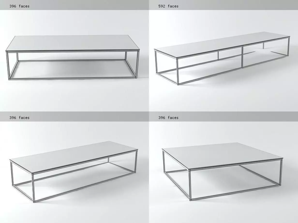 Shanghai four different coffee tables 3D model_1