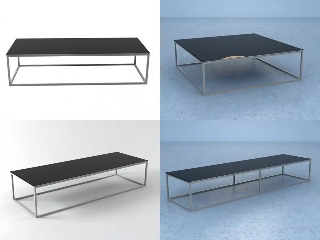 Shanghai four different coffee tables 3D model_0