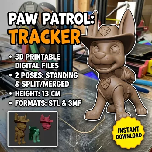 PAW Patrol Tracker  3D Printable Figure