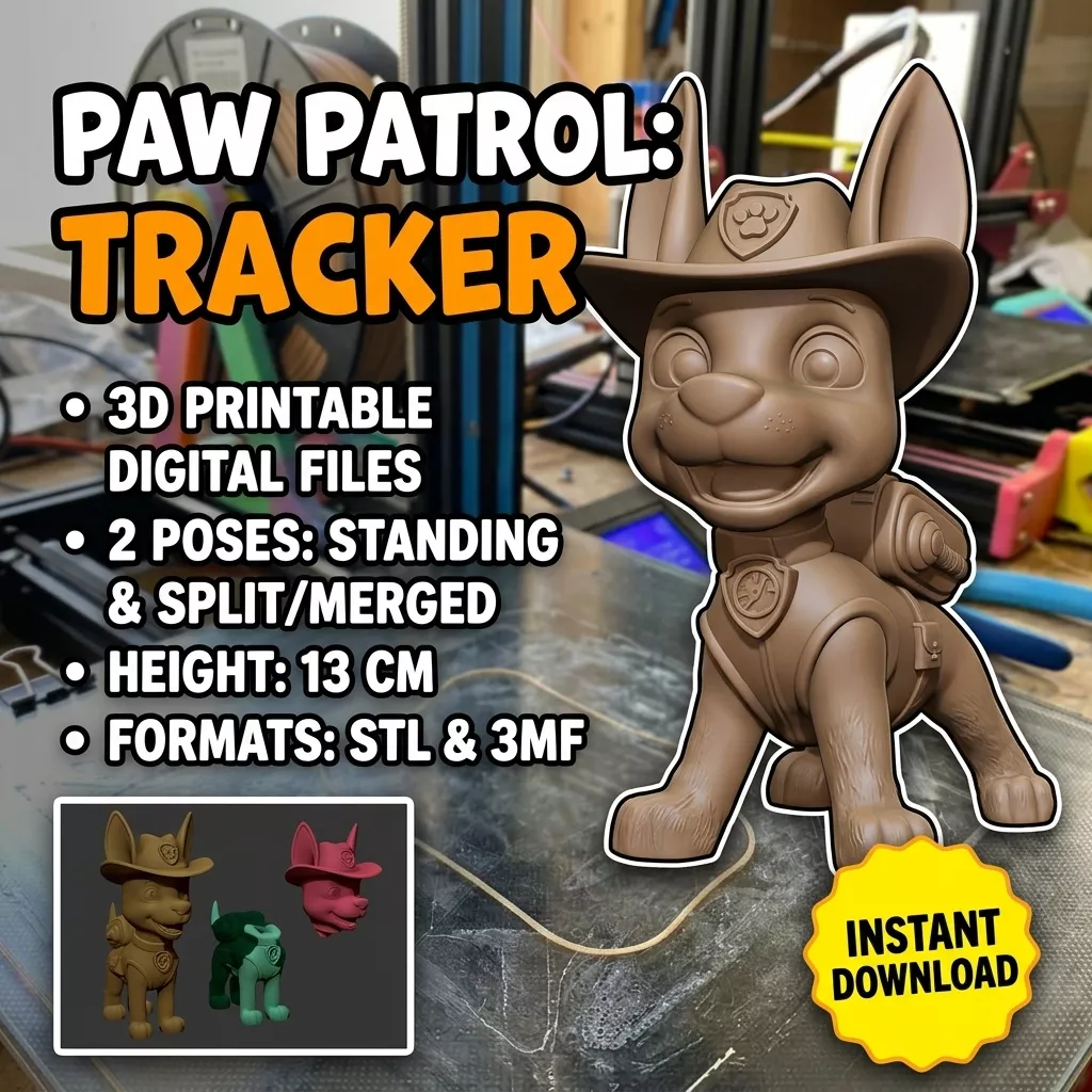 PAW Patrol Tracker 3D Printable Figure 3D print model