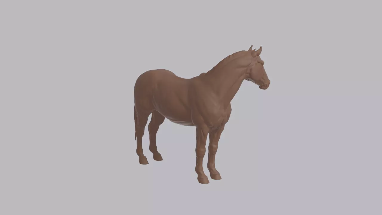 Realistic Percheron Looking Side Animal Sculpture 3D print model