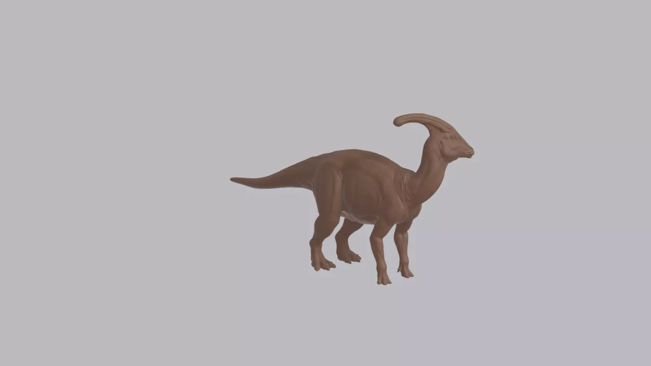 Realistic Parasaurolophus Looking Side Dinosaur Sculpture 3D print model