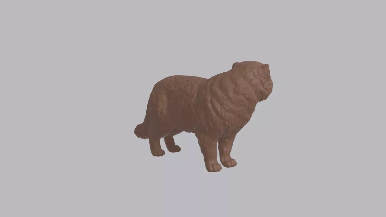 Realistic Pallass Cat Looking Side Animal Sculpture 3D print model