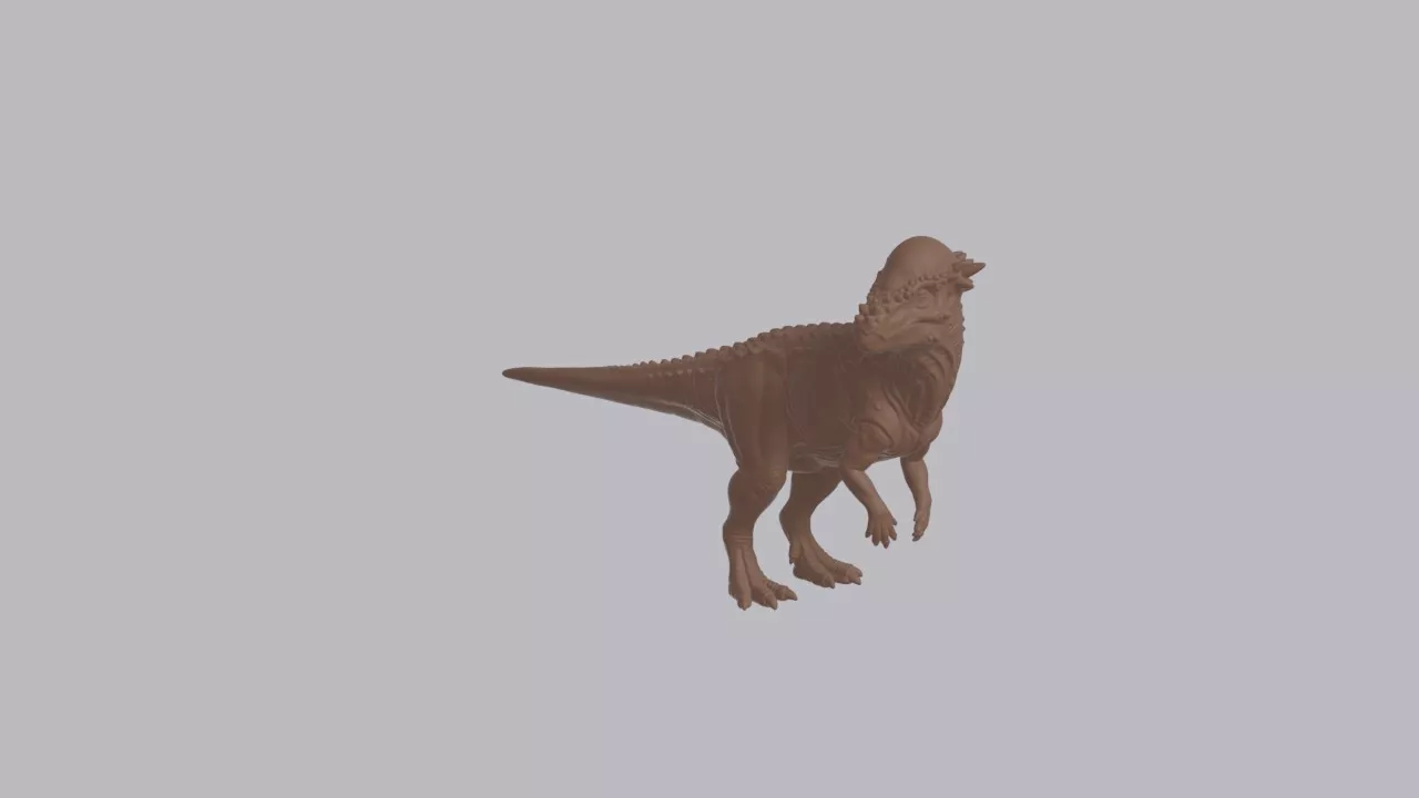 Realistic Pachycephalosaurus Looking Side Dinosaur Sculpture 3D print model