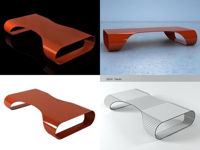 Lite curved coffee table 3D model