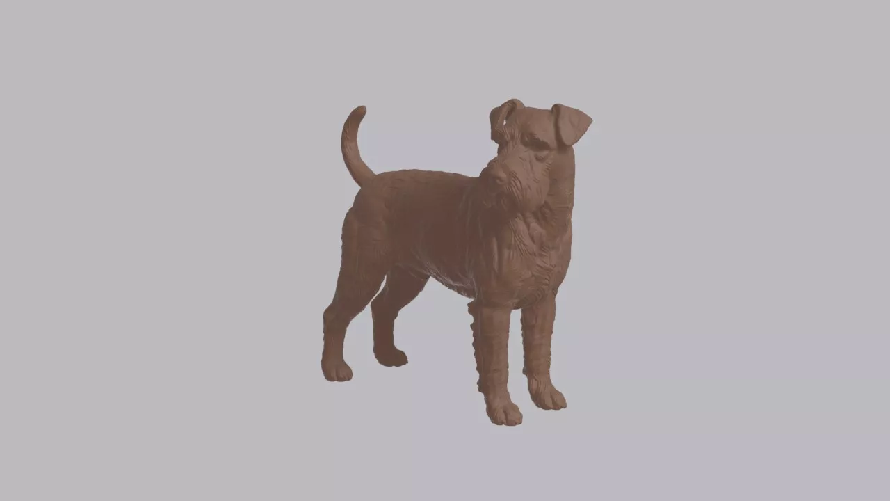 Realistic Miniature Schnauzer Looking Side Dog Sculpture 3D print model