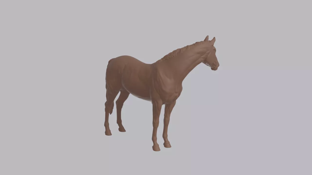 Realistic Lusitano Horse Looking Side Animal Sculpture 3D print model