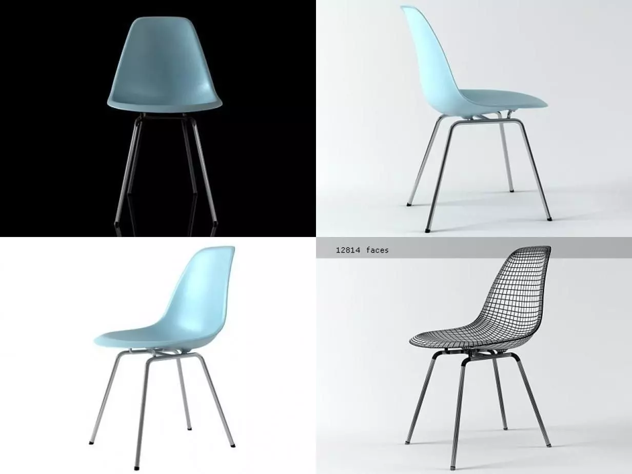 Eames Plastic Chair DSX 3D model_1