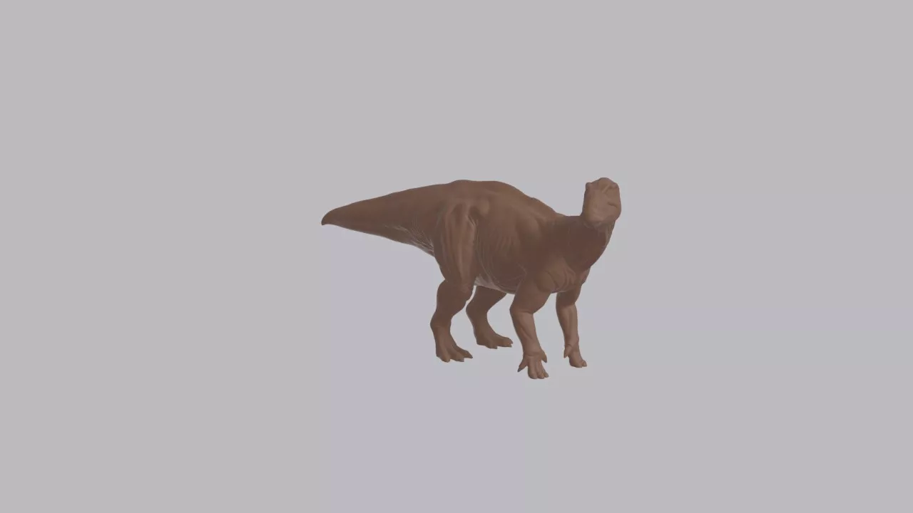 Realistic Iguanodon Looking Side Dinosaur Sculpture 3D print model