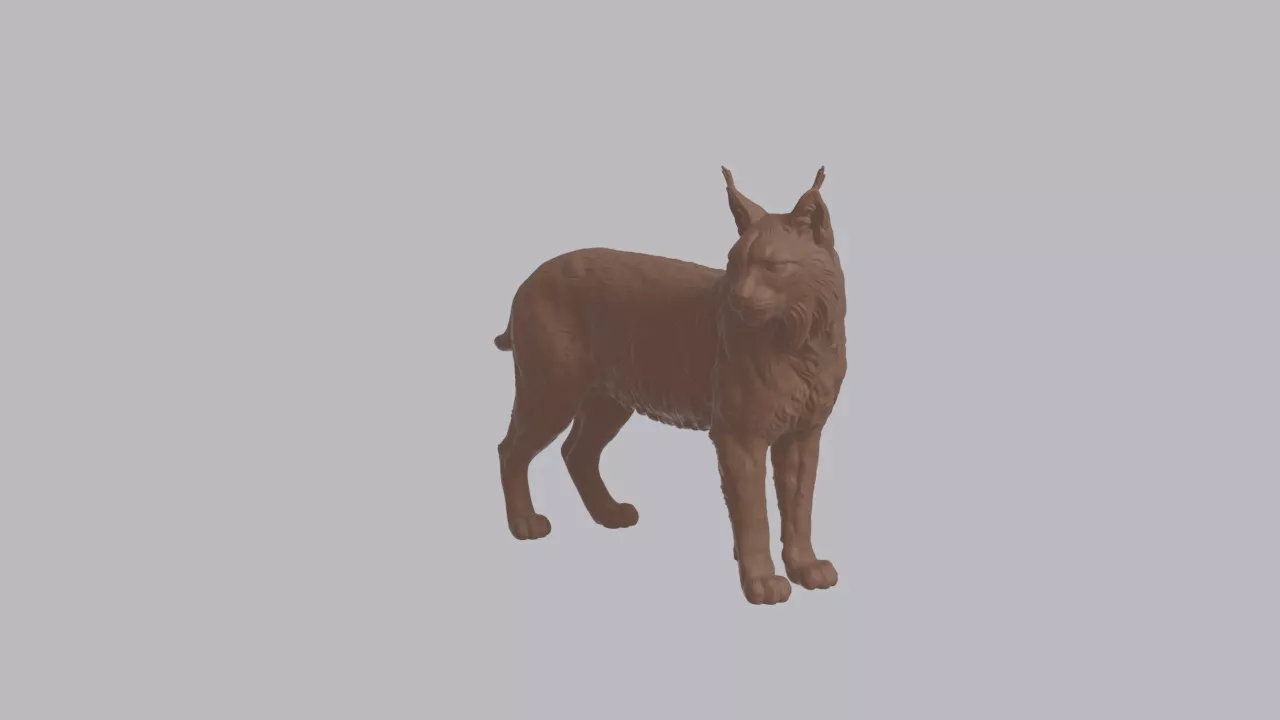Realistic Iberian Lynx Looking Side Animal Sculpture 3D print model