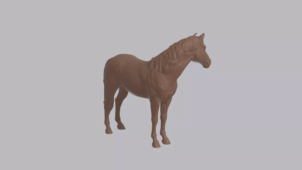 Realistic Haflinger Looking Side Animal Sculpture 3D print model