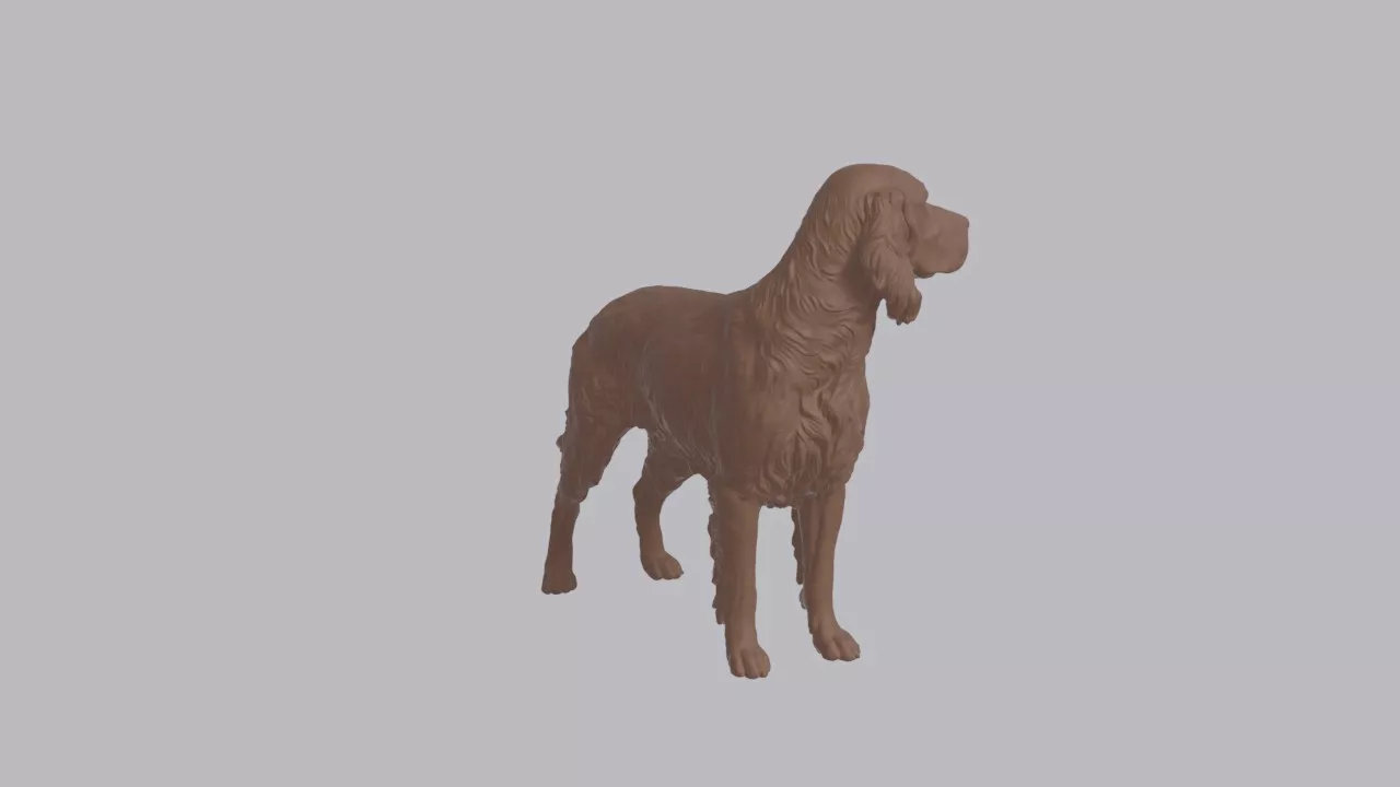 Realistic Gordon Setter Looking Side Dog Sculpture 3D print model