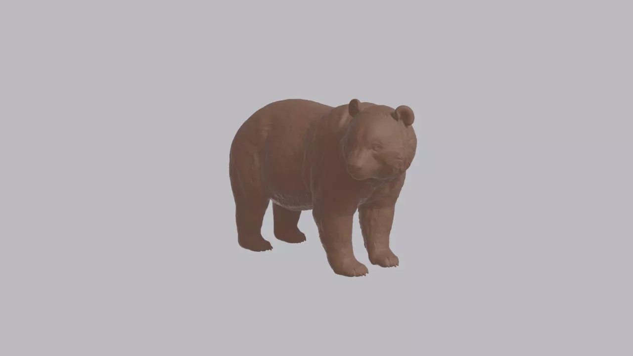 Realistic Giant Panda Looking Side Animal Sculpture 3D print model
