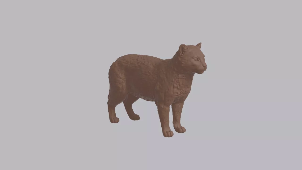 Realistic Fishing Cat Looking Side Animal Sculpture 3D print model