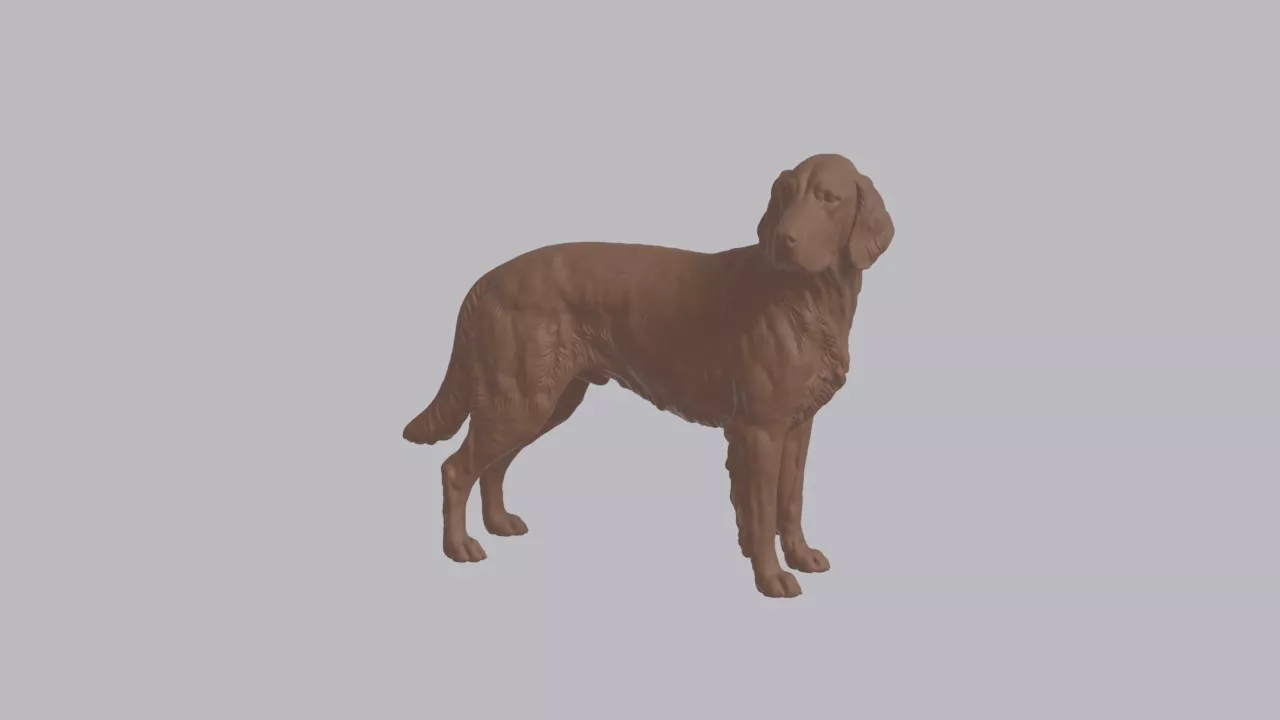 Realistic English Setter Looking Side Dog Sculpture 3D print model