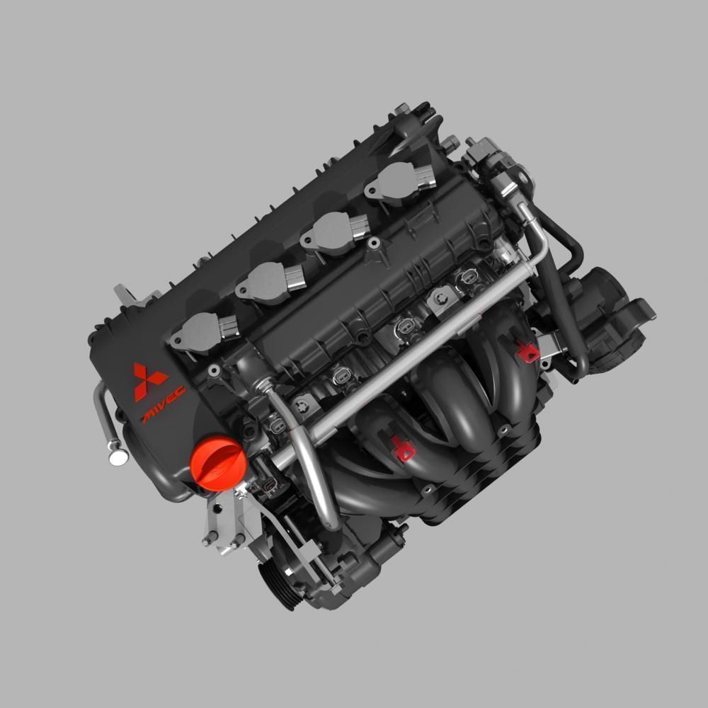Mitsubishi Engine 3D model_11