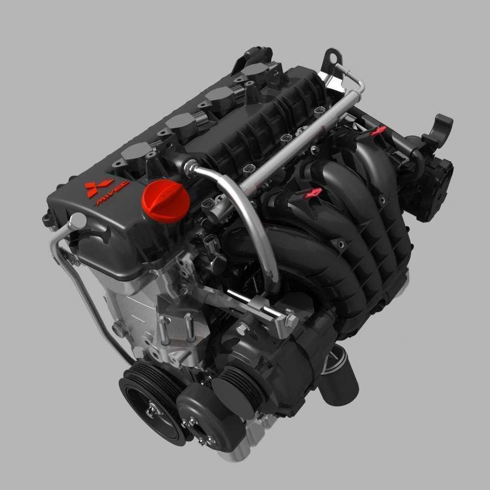 Mitsubishi Engine 3D model_7