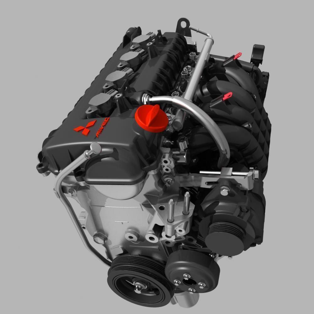 Mitsubishi Engine 3D model_10