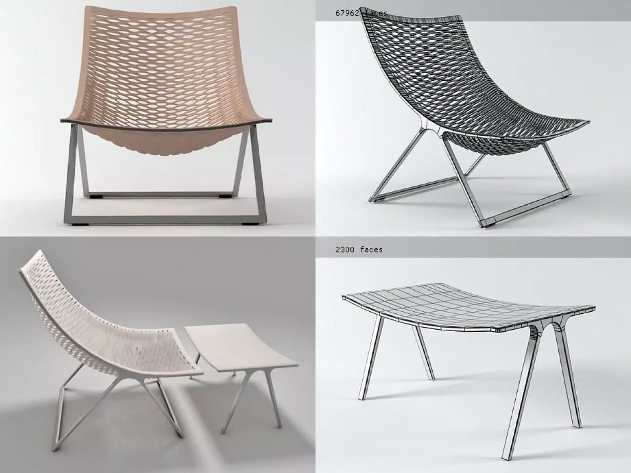 Loom lounge chair 3D model_3