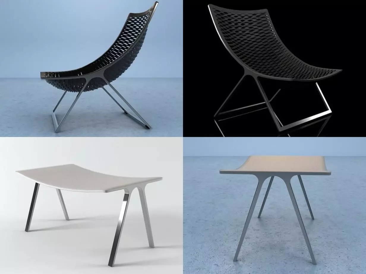 Loom lounge chair 3D model_1