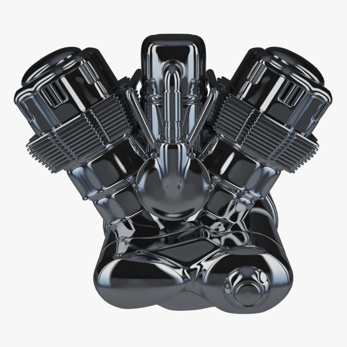 V bike engine 3D model_2