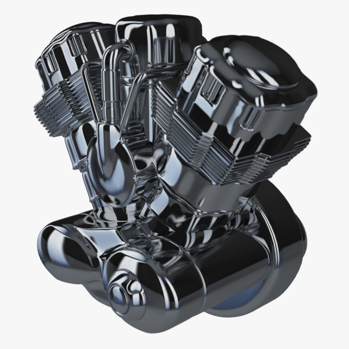 V bike engine 3D model_1