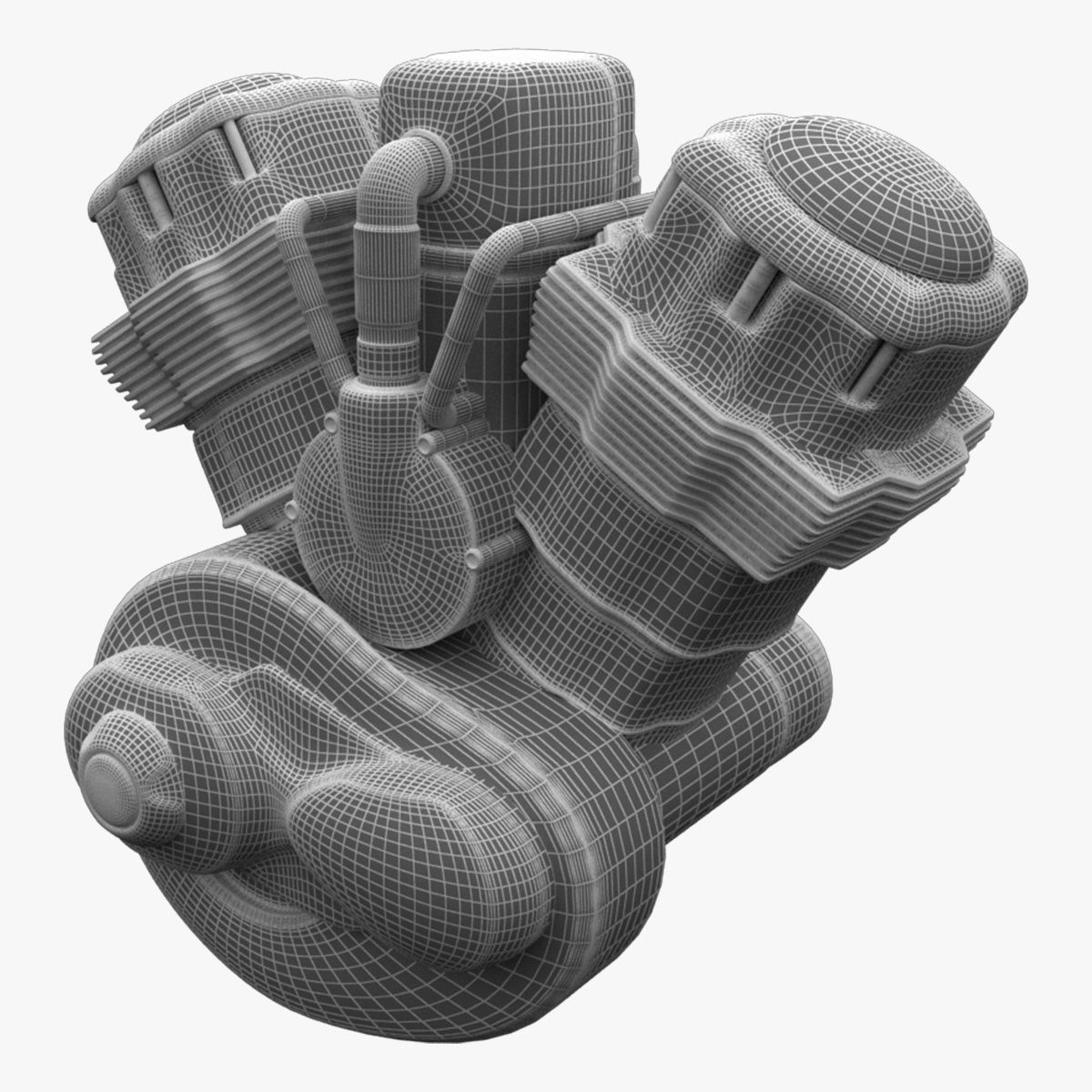 V bike engine 3D model_5