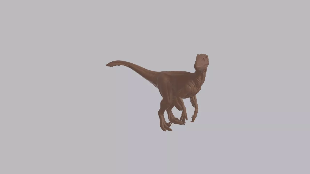 Realistic Deinonychus Looking Side Dinosaur Sculpture 3D print model