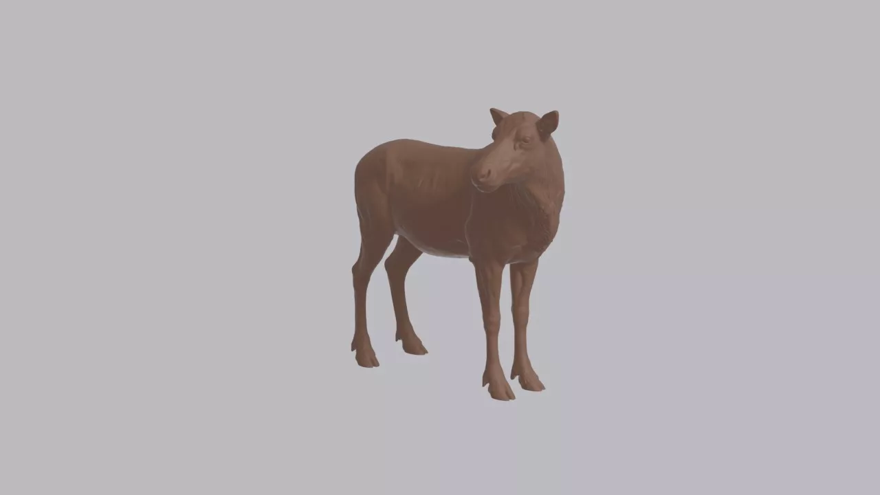 Realistic Caribou Looking Side Animal Sculpture 3D print model